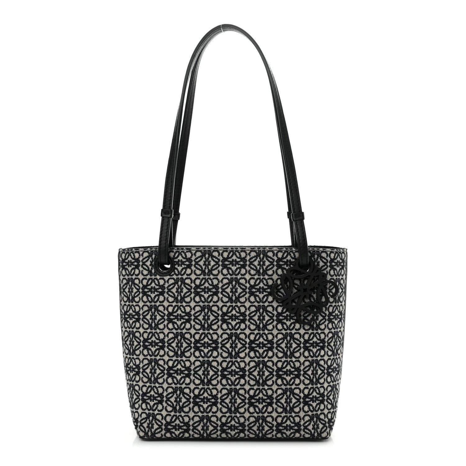 LOEWE ..   Jacquard Anagram Calfskin Small Square Tote