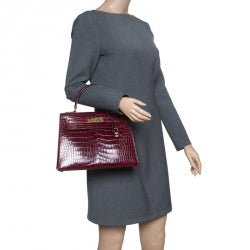 Hermes Kelly 20 Mini Sellier Rose Scheherazade Alligator Bag Palladium Hardware